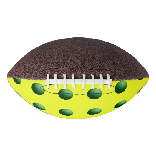 Ballon De Foot Sphères vertes sur jaune (Devant)