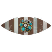 Ballon De Foot Steampunk Clock and Turquoise Roses on Striped (Panneau)