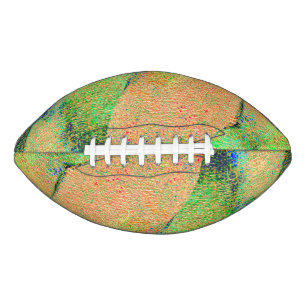 Ballon De Foot Style cuir rincé, peintures vert orangé