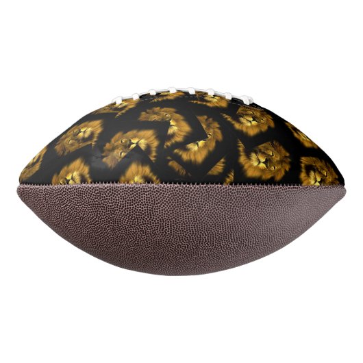 Ballon De Foot Têtes De Lion Sur Noir, (Tourné à 90°)
