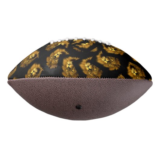 Ballon De Foot Têtes De Lion Sur Noir, (Tourné à 270°)