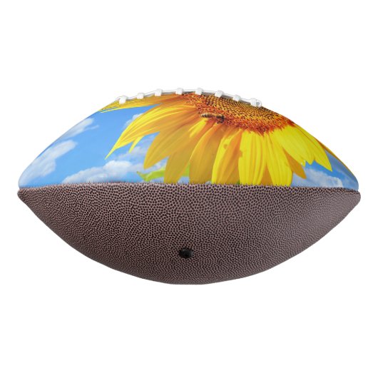 Ballon De Foot Tournesol jaune et abeilles sur le ciel bleu (Tourné à 270°)