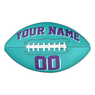 Ballon De Foot TURQUOISE PURPLE ET BLANC Football Personnalisé