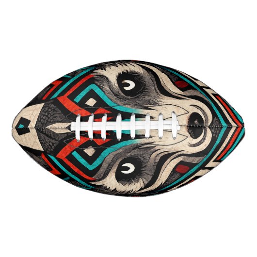 Ballon De Foot Visage de loup aztèque (Devant)
