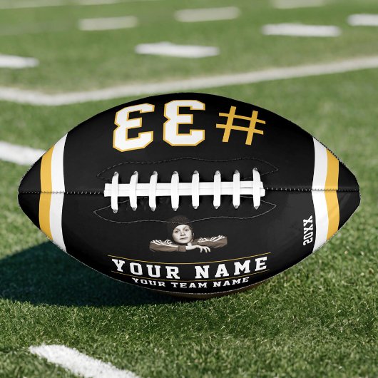 Ballon De Foot Yellow Black Nom Numéro d'équipe Photo