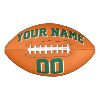 Ballon de football personnalisé ORANGE VERT FONCÉ