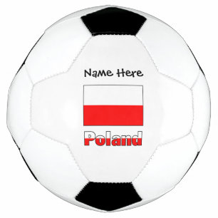 Ballon de football Pologne et drapeau polonais ave