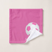 ballon de football rose - ajoutez un nom (Gant de toilette)