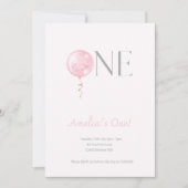 Ballon de premier anniversaire Invitation d'annive (Devant)