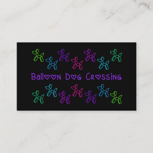 Ballon Dog Crossing Visitekaartjes (Voorkant)