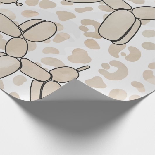 Ballon Dog Leoprad patroon Cadeaupapier (Hoek)