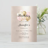 Ballon doré rose élégant moderne pour invitation (Debout devant)