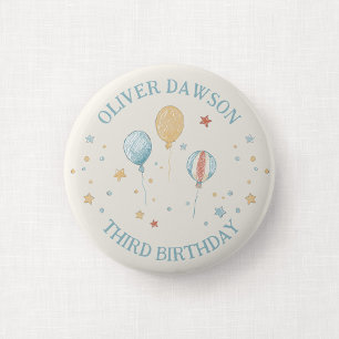 Ballon Droom Kind Verjaardag Gast Speld Badge Ronde Button 5,7 Cm