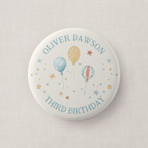 Ballon Droom Kind Verjaardag Gast Speld Badge Ronde Button 5,7 Cm