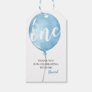 Ballon eerste verjaardagsjongen dank u Label Cadeaulabel