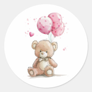 ballon en beer ronde sticker