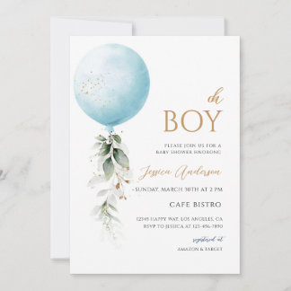 Ballon Eucalyptus Baby Shower Kaart