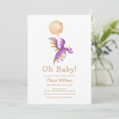 Ballon Fairytale Dragon Bottle Baby shower Kaart (Staand voorkant)