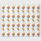 Ballon Flying Reindeer Cadeaupapier (Vlak)