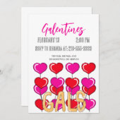 Ballon Galentine's uitnodiging (Voorkant / Achterkant)