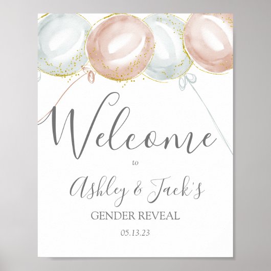 Ballon Gender onthullen WelkomstPoster Poster (Voorkant)