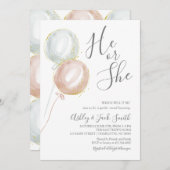 Ballon Gender Reopenbaart Uitnodiging (Voorkant / Achterkant)