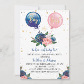 Ballon Geslacht onthullen uitnodiging jongen of me (Voorkant)