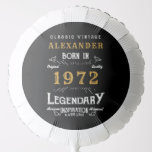 Ballon Gonflable 50th Birthday 1972 Black Gold Ajouter Nom Retro<br><div class="desc">Un design de ballon classique personnalisé pour cette fête d'anniversaire. Plus de cadeaux et de fournitures de fête disponibles avec le design "légendaire" dans le magasin.</div>