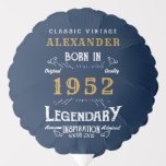 Ballon Gonflable 70th Birthday 1952 Blue Gold Ajouter le nom Retro<br><div class="desc">Un design de ballon classique personnalisé pour cette fête d'anniversaire. Plus de cadeaux et de fournitures de fête disponibles avec le design "légendaire" dans le magasin.</div>