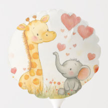 Aquarelle Giraffe et Eléphant