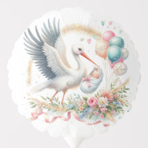 Bébé fille avec cigogne