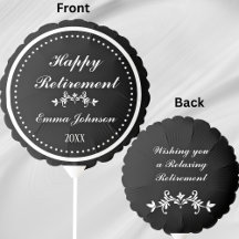 Cadeau de retraite élégant moderne noir et blanc