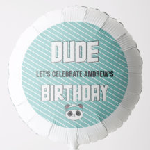 Duo Turquoise et noir Panda Anniversaire Merci