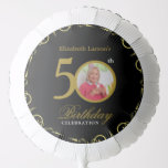 Ballon Gonflable Elégant Black and Gold 50th Birthday Invitation<br><div class="desc">Faites de la célébration du 50e anniversaire de votre bien-aimé une occasion spéciale avec cette invitation élégante et moderne. Le design sophistiqué des couleurs noir et or, combiné à une calligraphie et une typographie élégantes, crée un design simple et élégant qui est parfait pour toute surprise de 50ème fête ou...</div>
