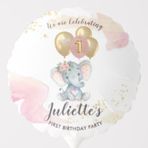 Eléphant rose de charme premier anniversaire fille