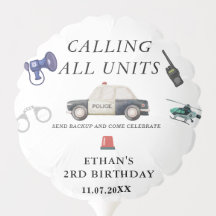 Fête d'anniversaire des enfants de police élégants