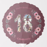 Ballon Gonflable Girl Big 18th Birthday Photo Collage Fleur rose<br><div class="desc">Créez un dix-huitième anniversaire sept photos collage dans un grand nombre dix-huit forme. Décoré avec de belles et belles aquarelles rose vif fleurs et feuillage vert. Grand cadeau du 18ème anniversaire pour les filles. Collage photo personnalisé numéro 18 pour un produit unique et très spécial.</div>
