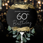 Ballon Gonflable Gold 60th Birthday Party<br><div class="desc">Tout le texte est ajustable et facile à changer pour vos besoins de partie. Faux coups de peinture or. 60e anniversaire fête or et confetti noir.</div>