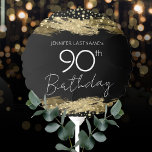 Ballon Gonflable Gold 90th Birthday Party<br><div class="desc">Tout le texte est ajustable et facile à changer pour vos besoins de partie. Faux coups de peinture or. Soirée de 90e anniversaire or et confetti noir.</div>