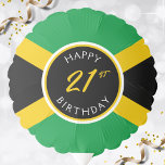 Ballon Gonflable Joyeux anniversaire du drapeau jamaïcain<br><div class="desc">La Jamaïque colore le vert,  l'or et le noir drapeau jamaïcain joyeux ballon d'anniversaire. Idéal pour les Jamaïcains ou les amateurs de culture insulaire / caribéenne. Customisez l'âge qui convient à votre occasion.</div>