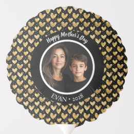 Ballon Gonflable Mode foncé Faux Gold Foil Coeurs Fête des mères