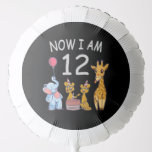 Ballon Gonflable Now I am 12 years old 12th Birthday at the Zoo<br><div class="desc">Happy 12th Birthday. Funny and lovely Kids Birthday design with a cute Elephant,  two ferrets and a giraffe celebrating your birthday at the zoo.</div>