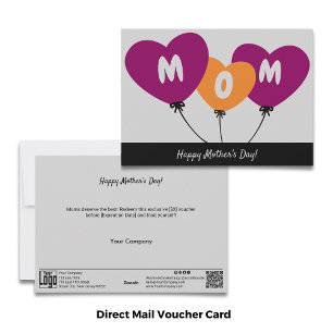 Ballon Hart Gelukkige Moederdag cadeaubon Feestdagenkaart