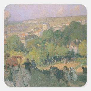 Ballon Landing at Pre St-Gervais, c.1885 Vierkante Sticker