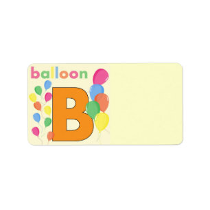 Ballon Letter B-adreslabel Etiket