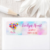 BALLON LIEFDE Girly Heart Cloud Roze Rood Custom Etiket (Insitu)