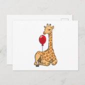 Ballon met giraffe briefkaart (Voorkant / Achterkant)
