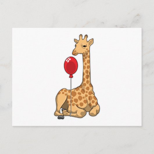Ballon met giraffe briefkaart (Voorkant)