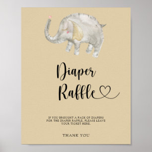 Ballon Olifant luier tombola poster