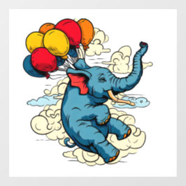 Ballon Olifant Raamsticker
